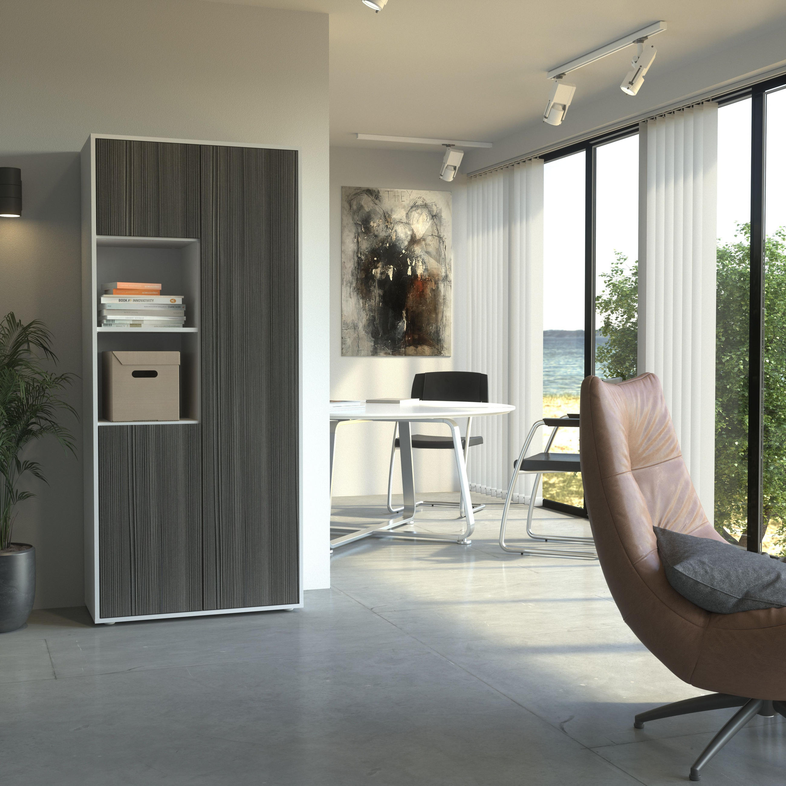 AKTENSCHRANK Amira T20 Avola Anthrazit 180/80/40 cm - Anthrazit, Holzwerkstoff (80/180/40cm) - SIMPLYFURN