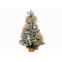 LAALU WEIHNACHTSBAUM geschmückt künstlich RENTIER 60 cm mit LED-BELEUCHTUNG IM TOPF - Silberfarben/Weiß, Kunststoff (60cm) - LAALU