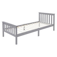 BETTGESTELL 206/98/80 cm - Hellgrau, Holz (90/200cm) - ML-DESIGN