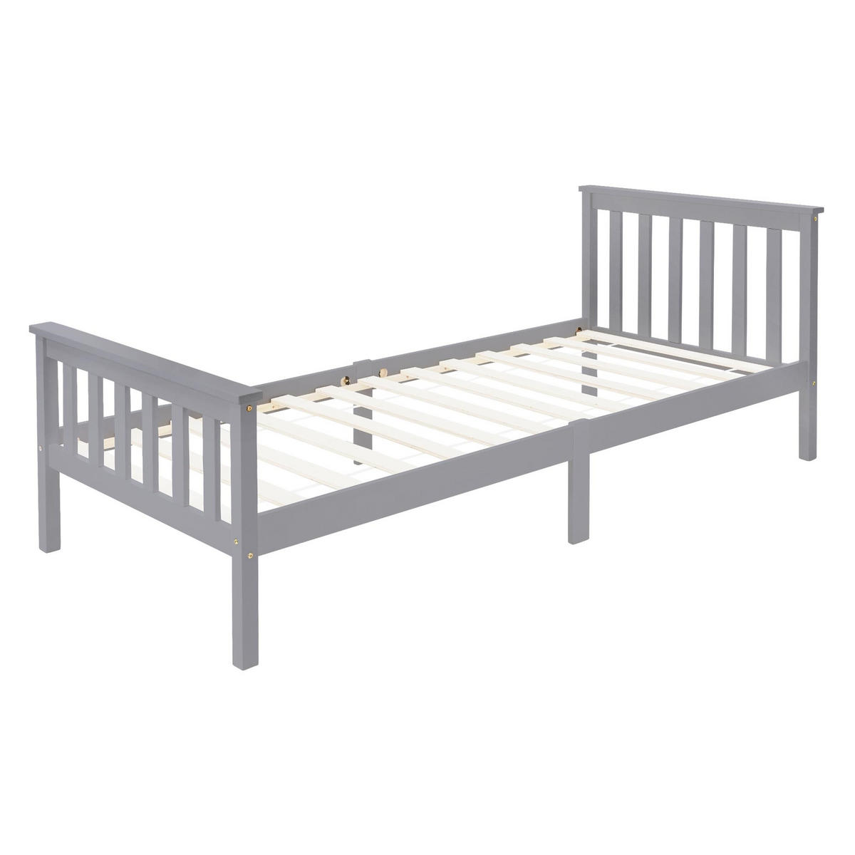 BETTGESTELL 206/98/80 cm - Hellgrau, Holz (90/200cm) - ML-DESIGN