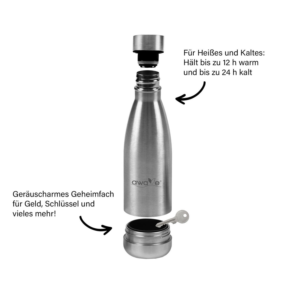 TRINKFLASCHE - Silberfarben, Metall (0.35L) - Stoneline