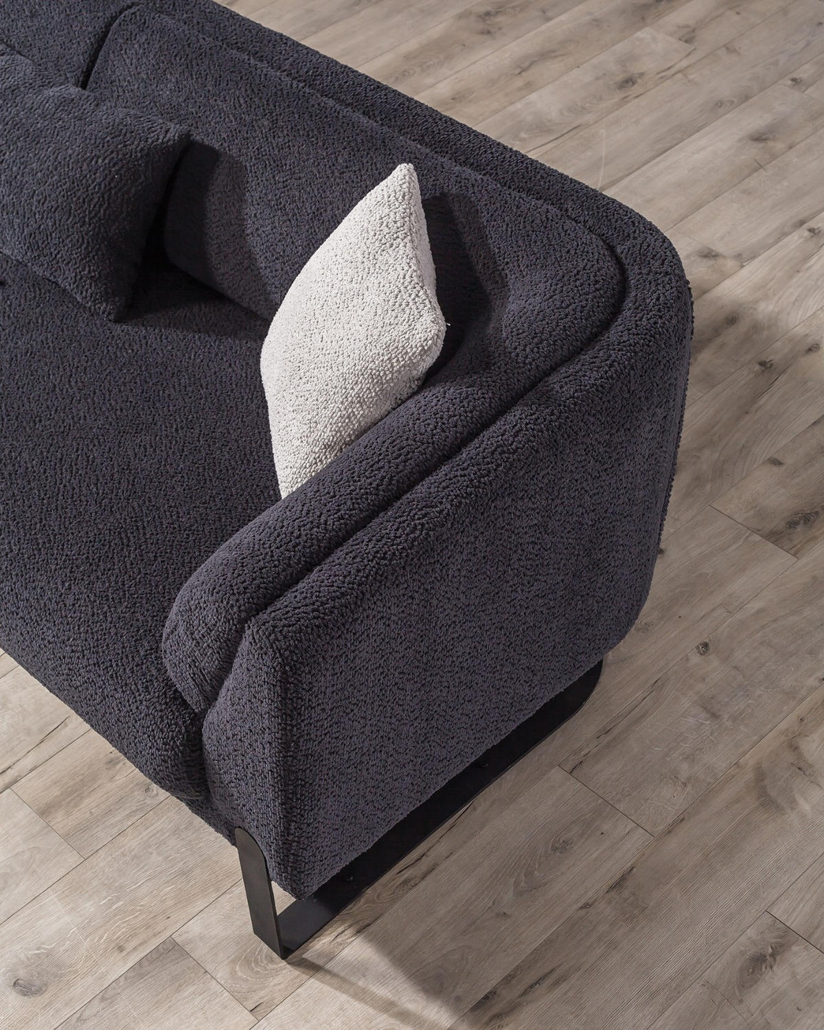 2-SITZER Sofa SILVANA, Schwarz - Schwarz, Textil/Metall (195/75/86cm) - Villa Möbel