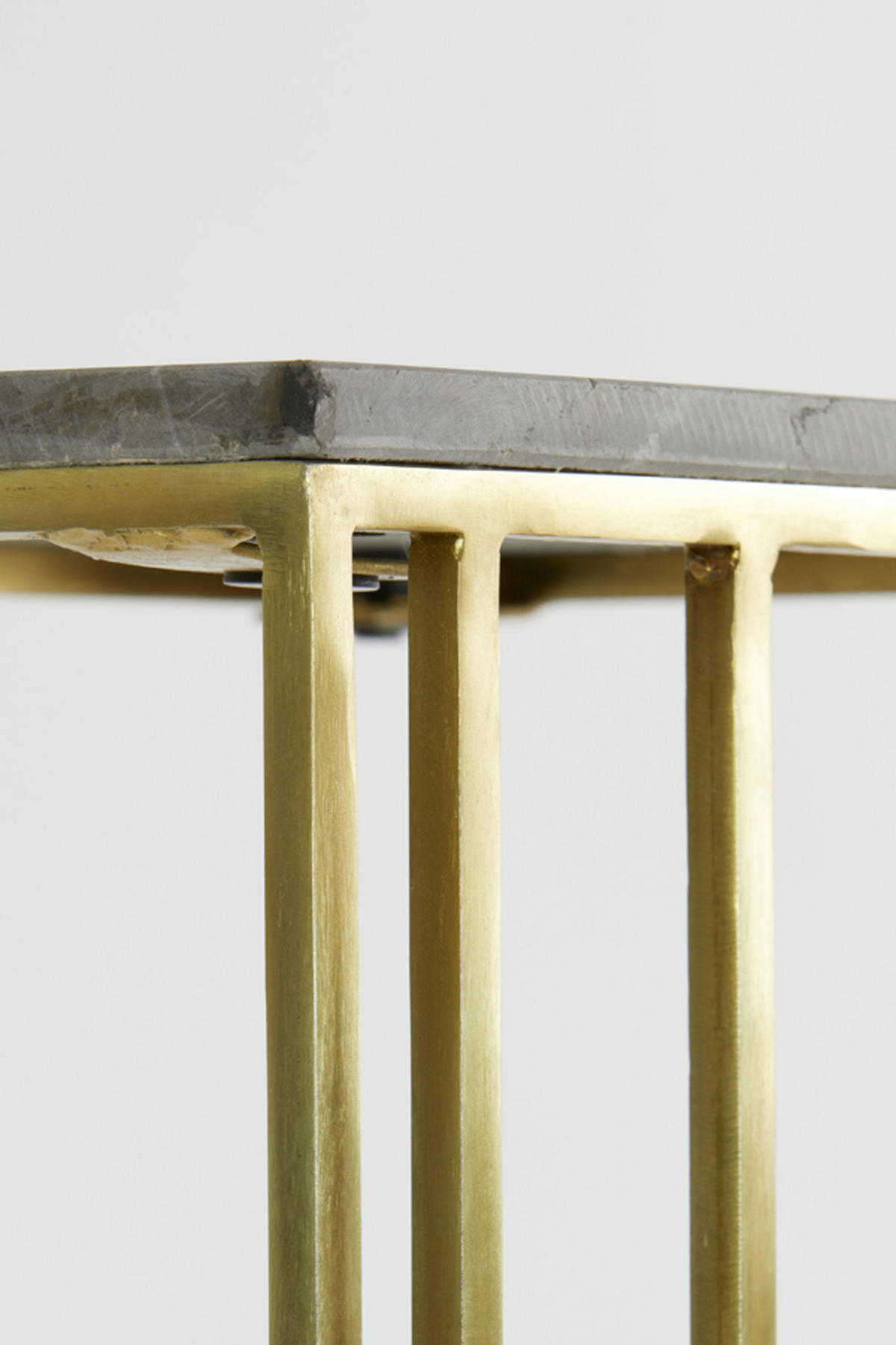 BEISTELLTISCH Roshan Braun 41/31/71 cm - Goldfarben, Stein (41/31/71cm) - Light & Living