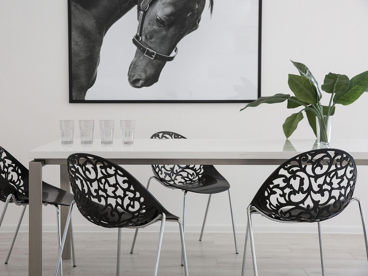 STUHL 4er-Set Kunststoff Schwarz Mumford - Schwarz, Kunststoff/Metall (62/80/43cm) - Beliani