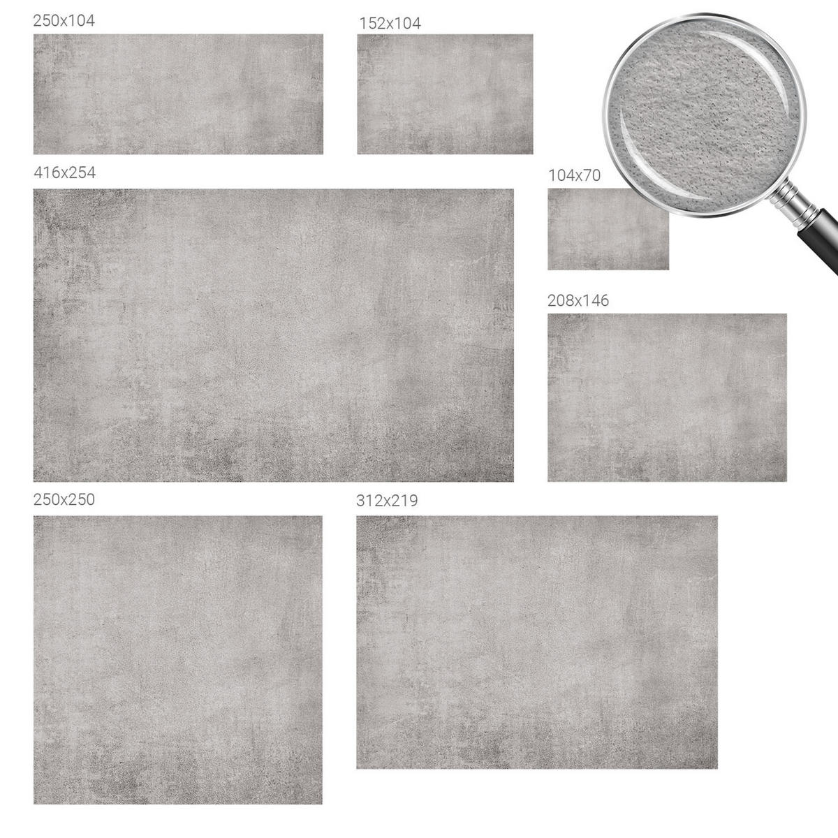 FOTOTAPETE 208x146 cm - Betonmuster - Grau, Textil (208/146cm) - Wallfluent