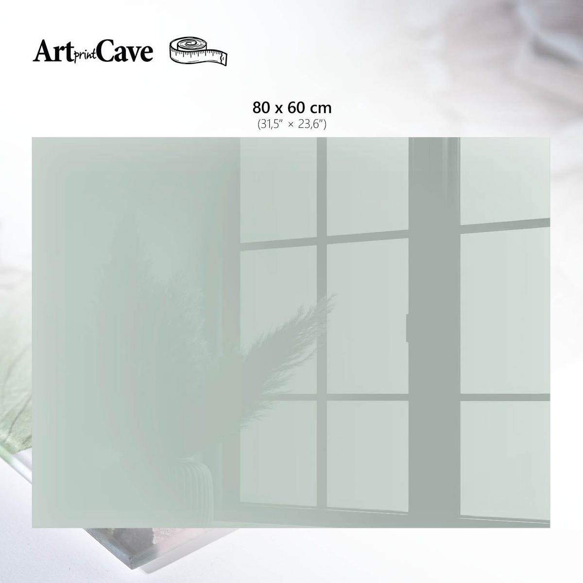 GLASPLATTE 80x60 cm – Hellminz - Grau, Glas (0.4/80/60cm) - ArtPrintCave