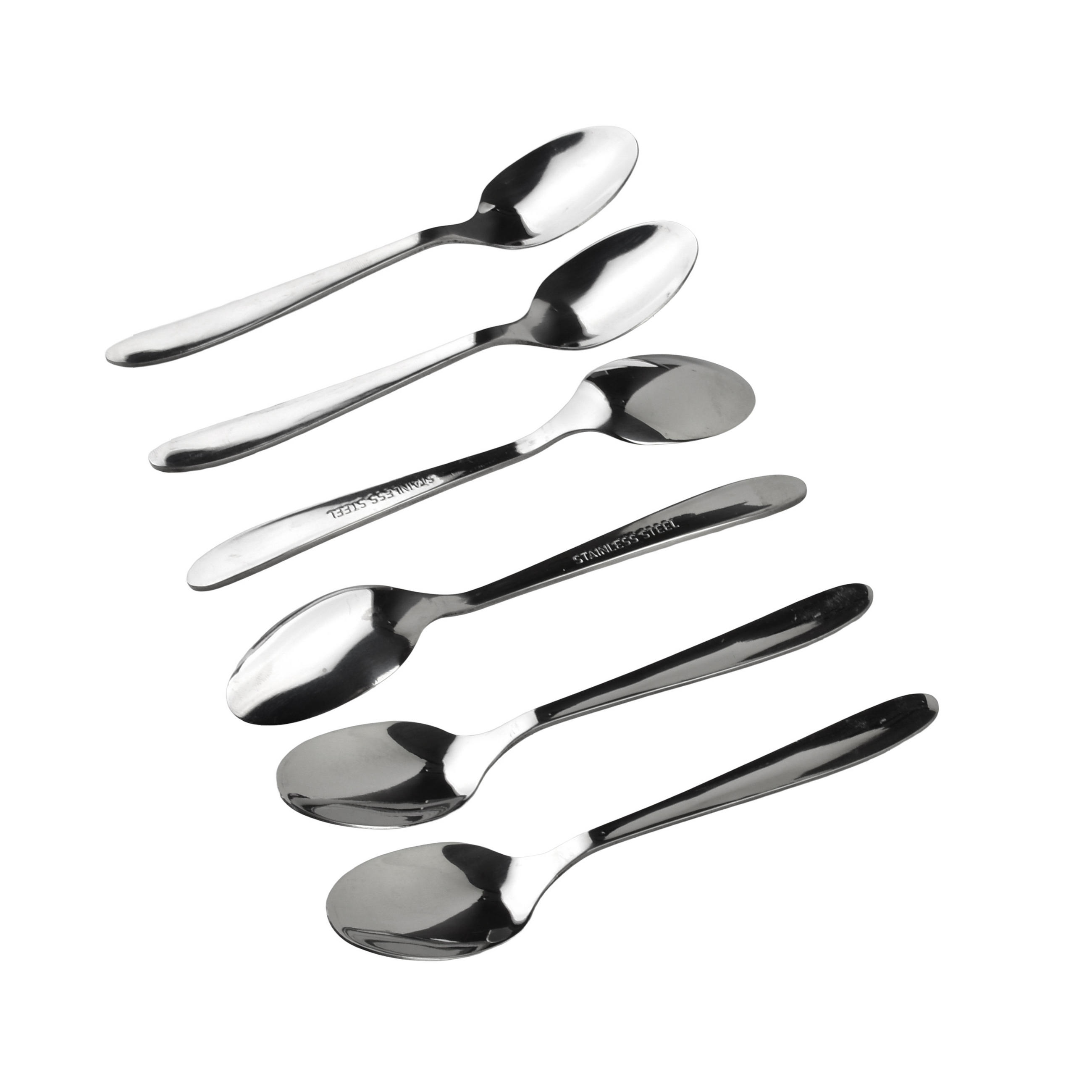 DESSERTLÖFFEL Orchid 6-tlg silberfarben 2/2/15 cm Edelstahl - Silberfarben, Metall - Mondex