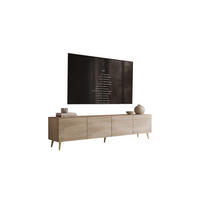 TV-SCHRANK COLGANTE 200/40/49 cm schräge goldfarbene Füße Travertin - Beige/Goldfarben, Holzwerkstoff/Metall (200/49/40cm) - Lookway