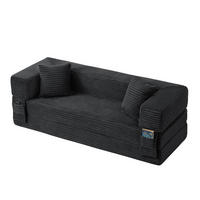 SCHLAFSOFA DE-34899 quadratisch umwandelbar Dunkelgrau - Dunkelgrau, Textil (200/60/76cm) - ComfortXL