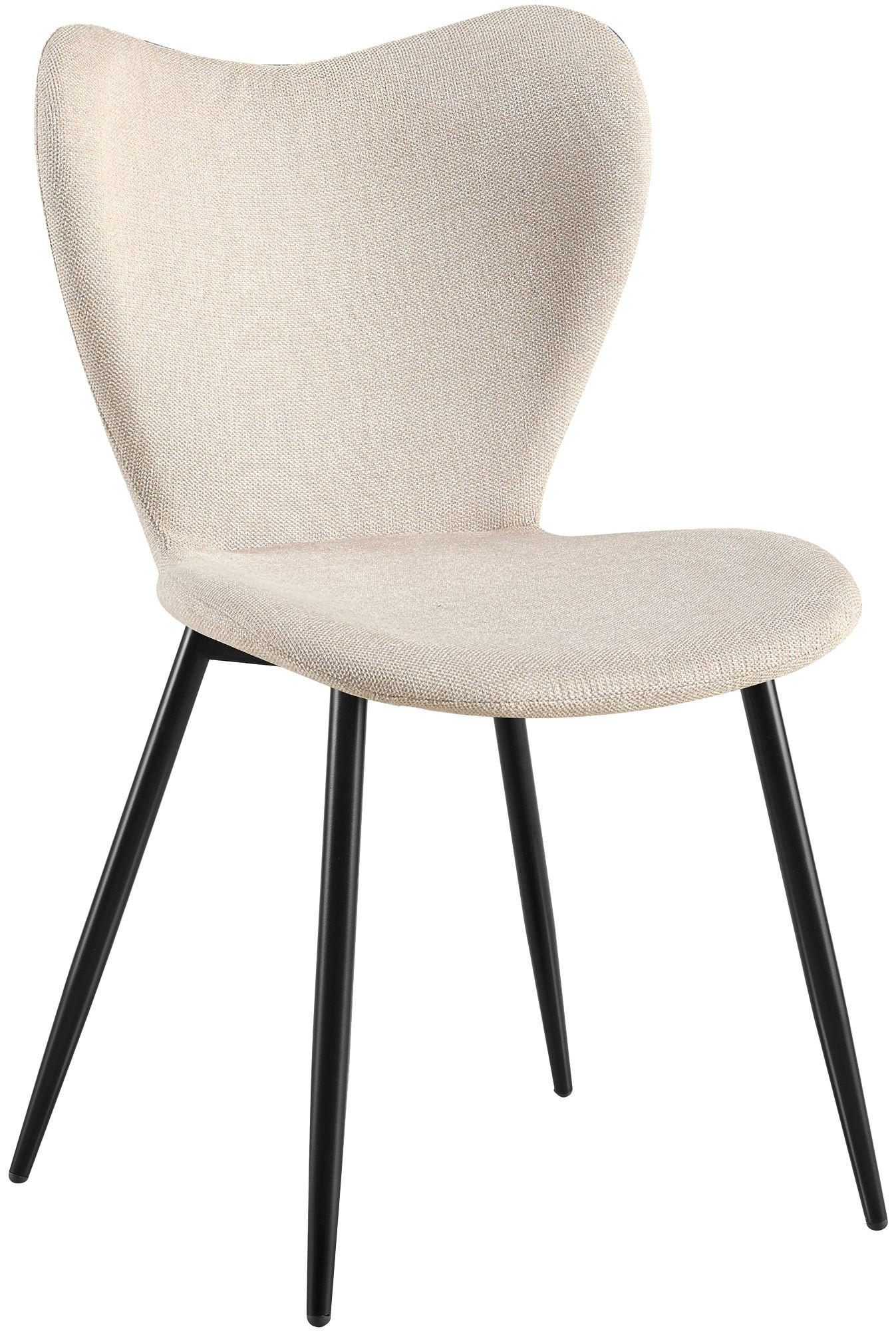 ESSZIMMERSTUHL Stoff Creme - Creme/Schwarz, Textil/Metall (50/80/58cm) - CLP