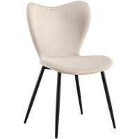 ESSZIMMERSTUHL Stoff Creme - Creme/Schwarz, Textil/Metall (50/80/58cm) - CLP