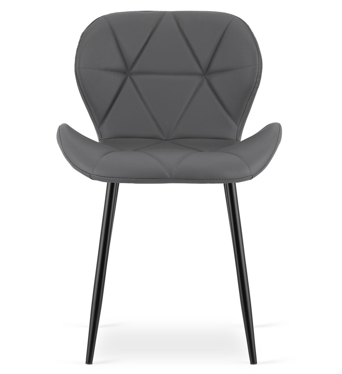 STUHL Grau 46x53 cm MANGO Öko-Leder 4 Stück - Grau, Kunststoff (46/49/53cm)