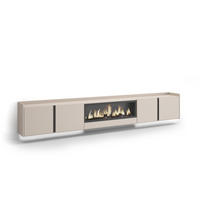 LOWBOARD, Beige, 315/35/50cm, Kamin mit Feuereffekt XXL - Beige, Holzwerkstoff (315/50/35cm) - Skraut Home