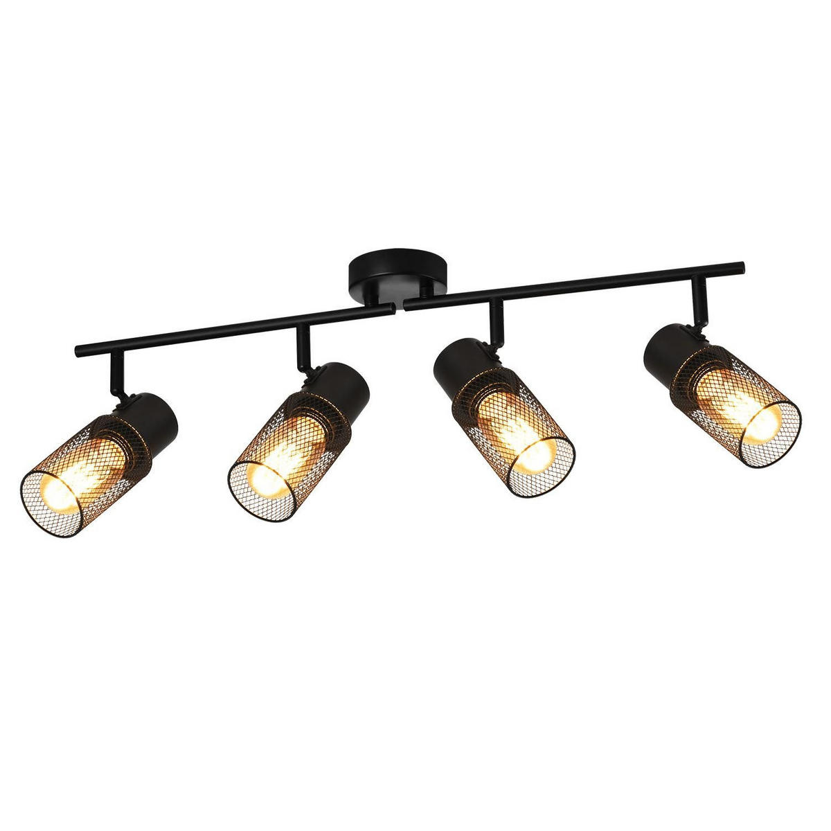 DECKENLEUCHTE Absicht 4-flammig 62/16/21 cm - Schwarz, Metall (62/16/21cm) - ZMH