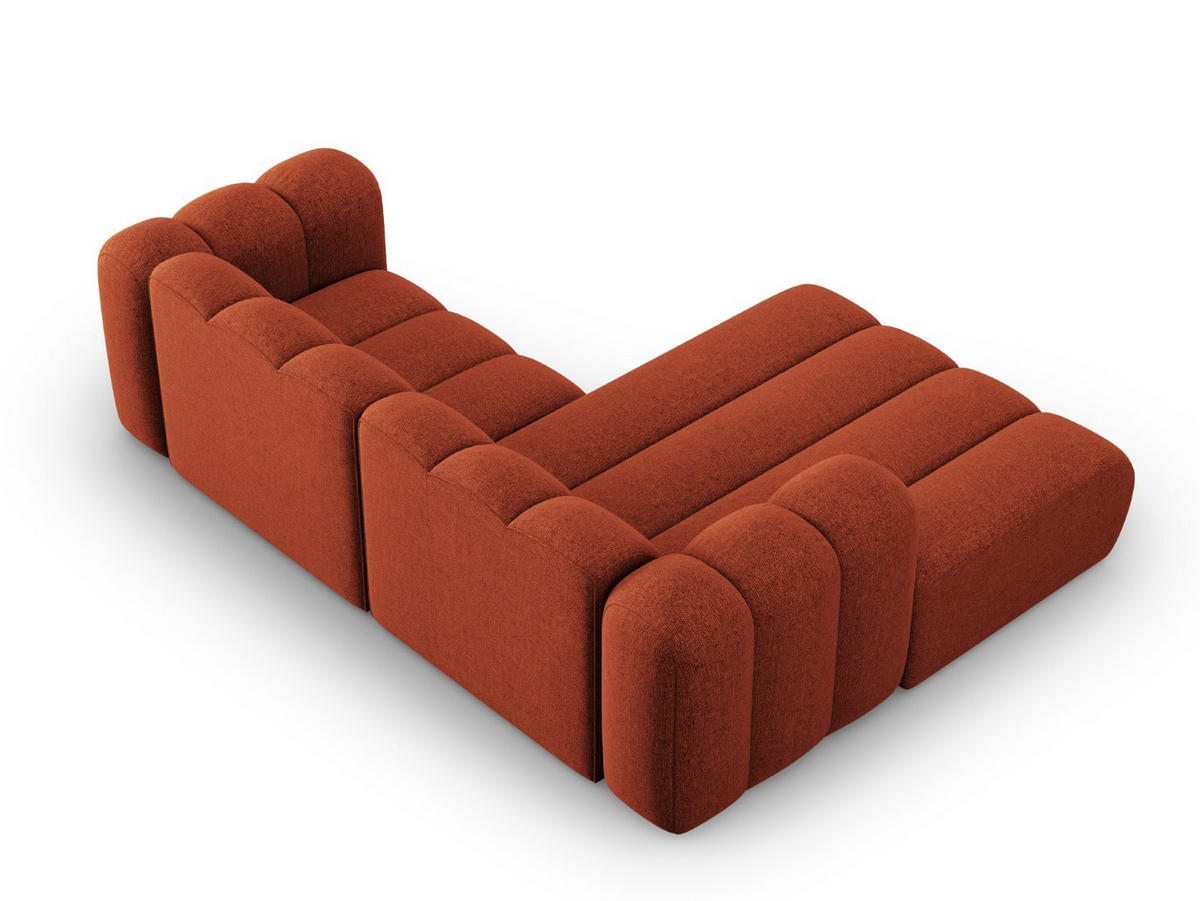 ECKSOFA modular links Lupine aus Chenille-Stoff terrakotta 3 Sitzplätze - Terra cotta, Textil (177/230cm) - Micadoni