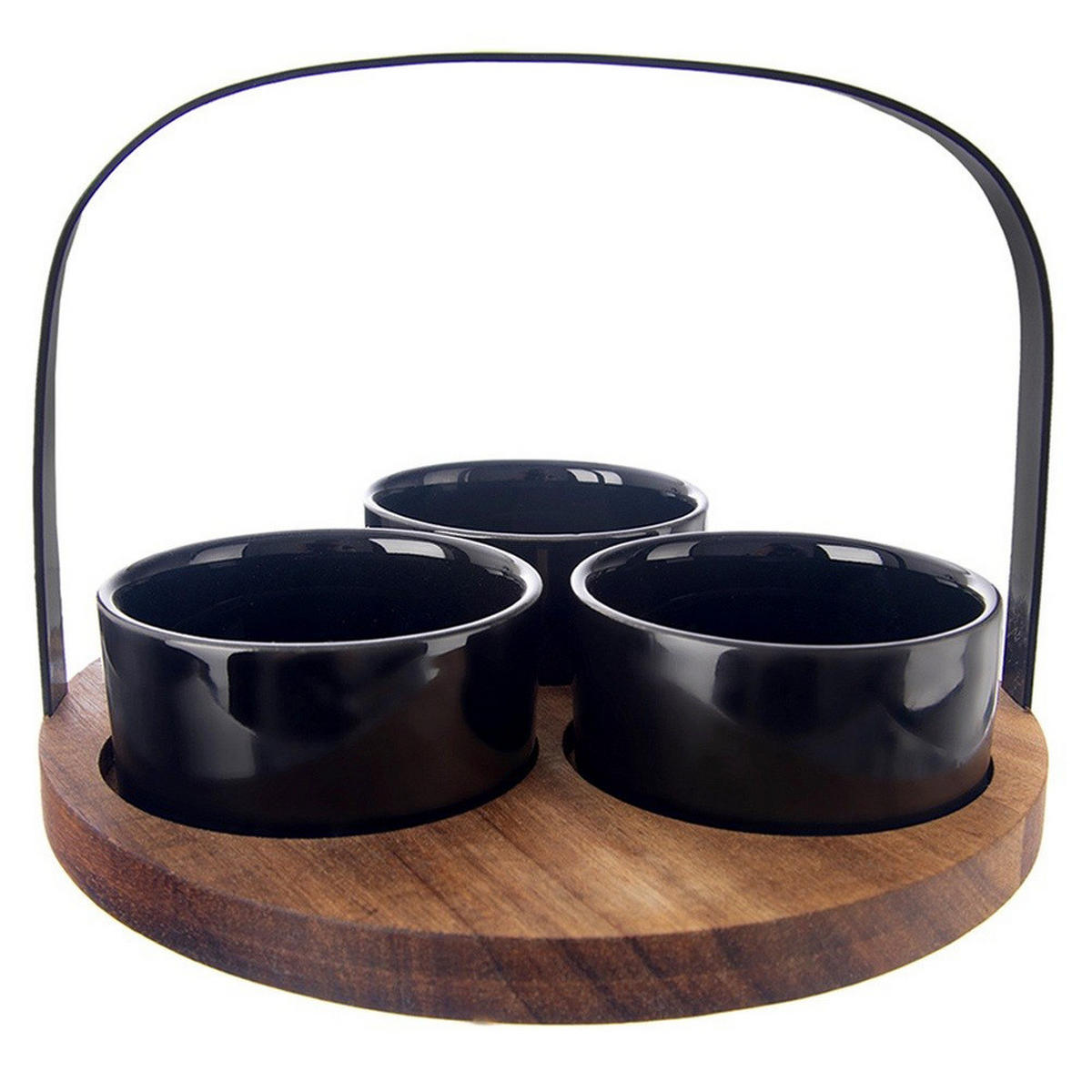 SNACKSCHALEN Keramik 130 ml 4 Stück. Schwarz - Schwarz, Keramik (21/21/14.5cm) - Orion 