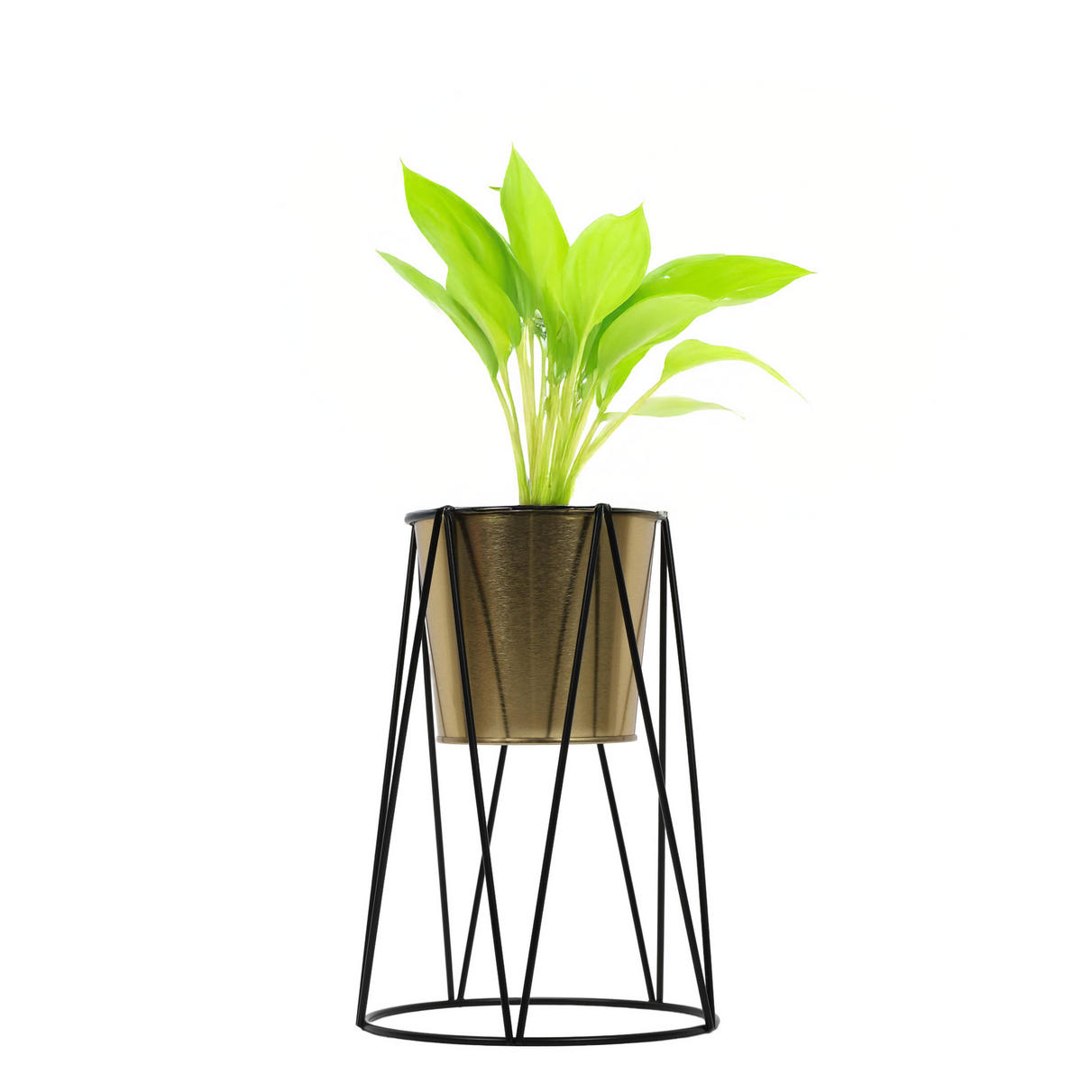 BLUMENTOPF mit Ständer - Goldfarben, Metall (16/22cm) - Home Styling Collection