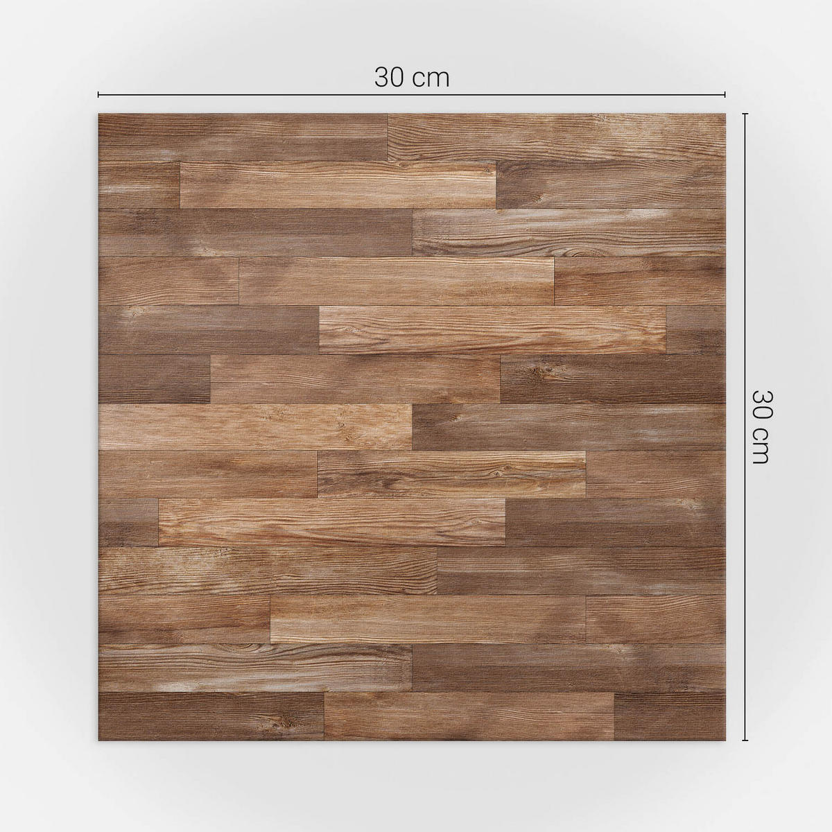 WANDPANEEL 9 Stück 30x30 cm selbstklebend Terano - Nussbaumfarben, Kunststoff (30/1.6/30cm) - Wallfluent