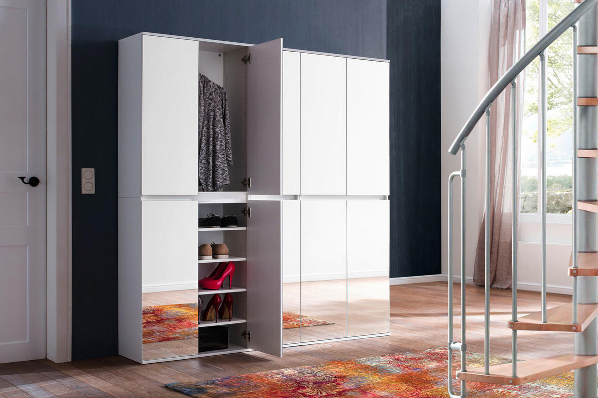 GARDEROBENSCHRANK weiß - Weiß, Holzwerkstoff (185/191/34cm) - ebuy24