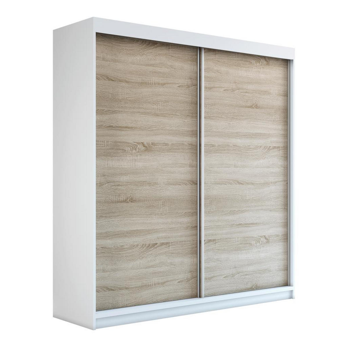 SCHWEBETÜRENSCHRANK 120 CM PAX Farbe: Weiß / sonoma / sonoma - Weiß/Braun, Holzwerkstoff (120/215/59.5cm) - A&J MöbelLand