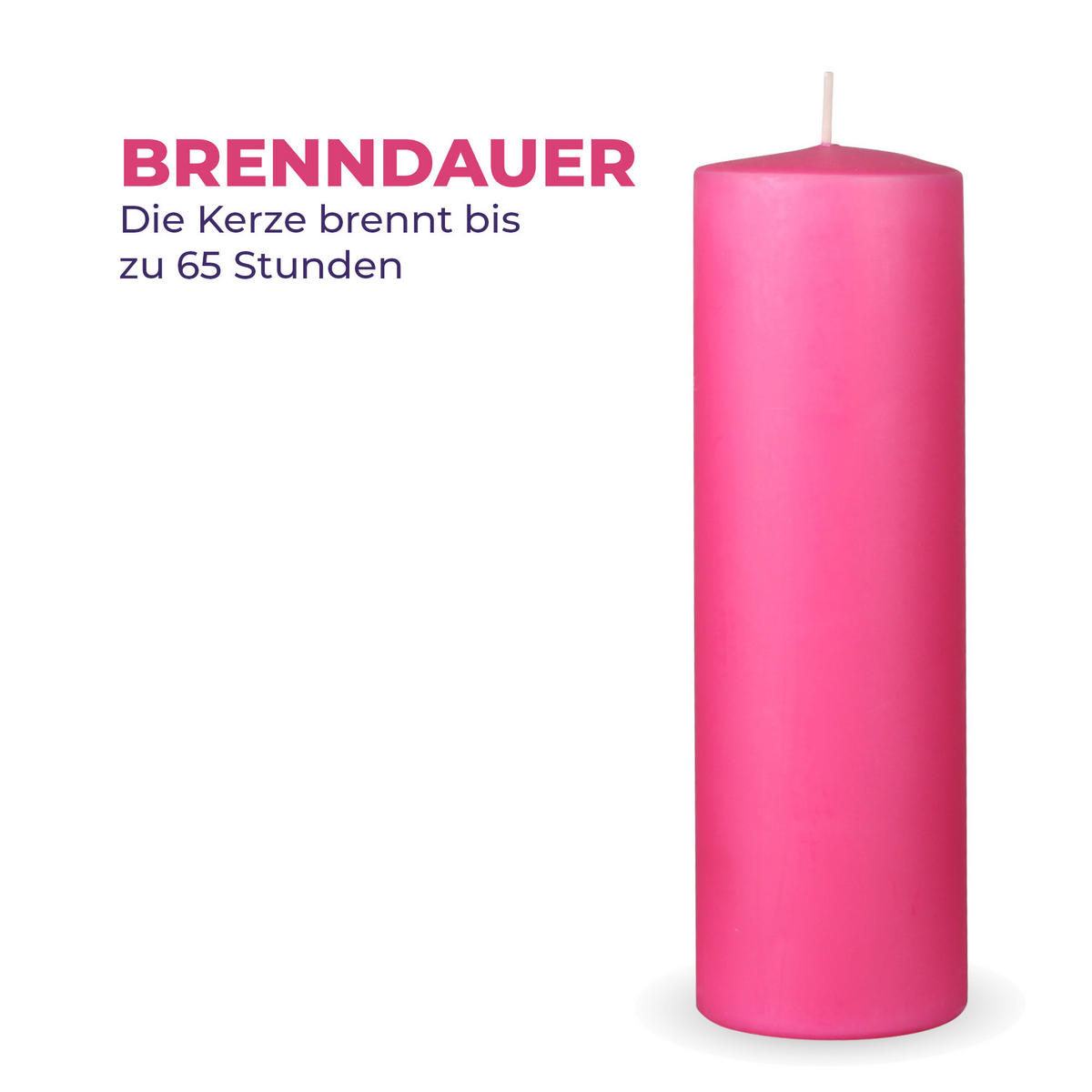 STUMPENKERZEN "Rosa", Größe Ø7cm x Höhe: 20 cm - Rosa, Naturmaterialien (7/20cm) - HS Candle