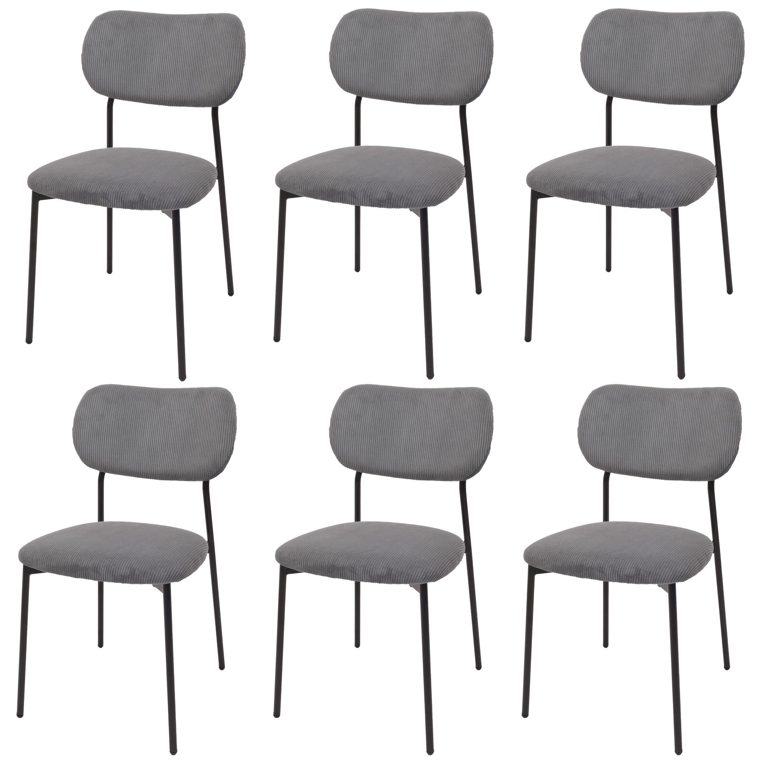 ESSZIMMERSTUHL Grau 6er-Set - Grau, Textil (44/83/52cm) - MCW