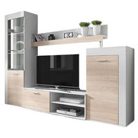 WOHNWAND 150/260/44 - Silberfarben/Weiß, Holz/Kunststoff (258/158/42cm) - Abiks Möbel