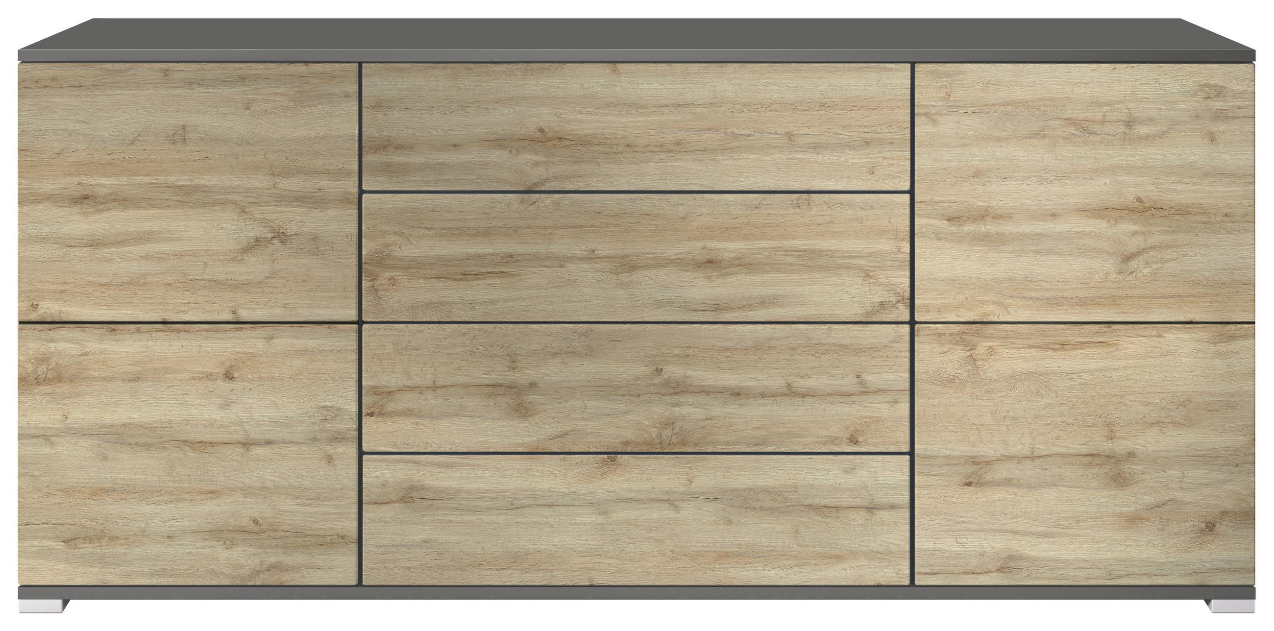 Vladon Sideboard Eiche Wotan 166.5x75.5x35 cm