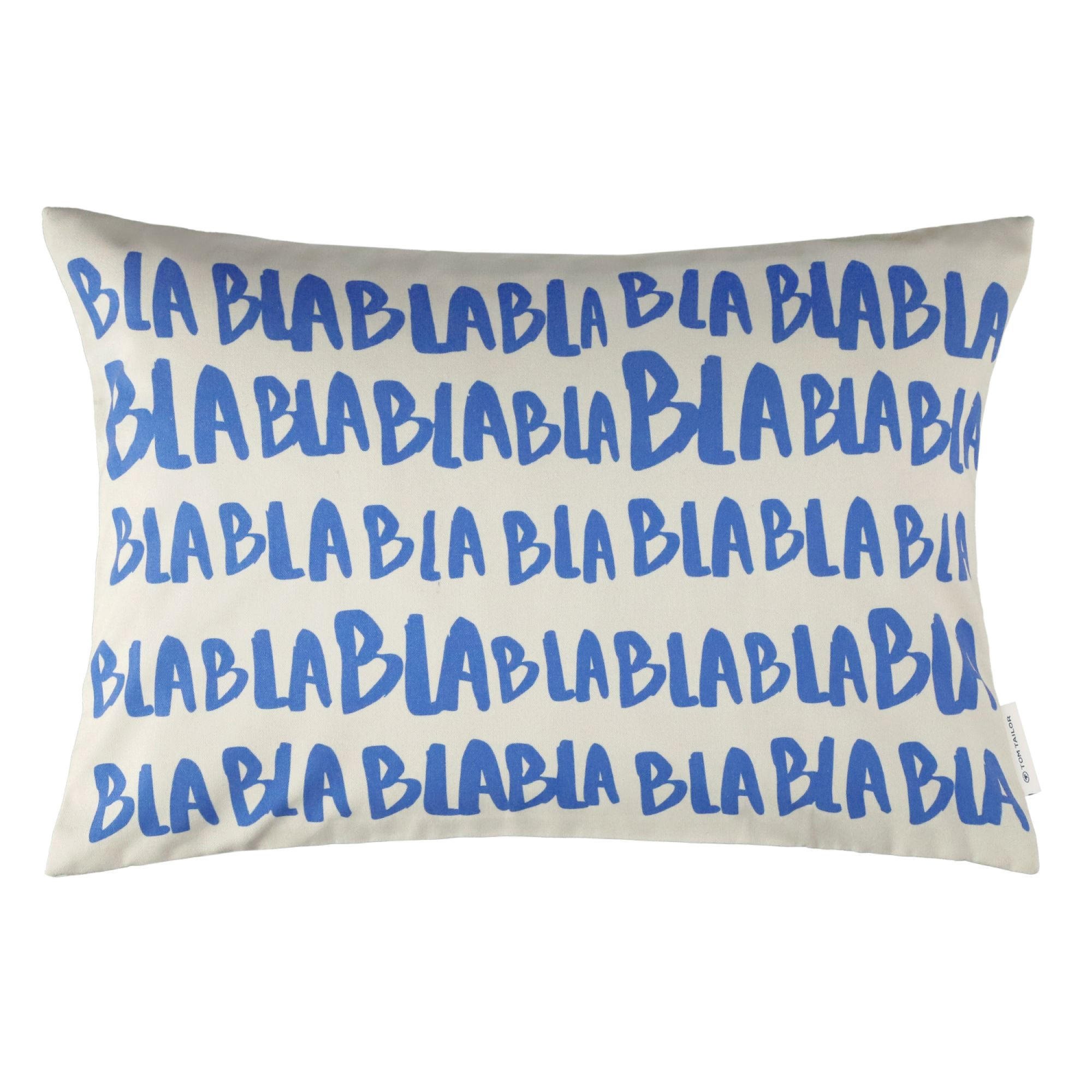 KISSENHÜLLE BLABLA - Blau, Textil (60/40cm) - Tom Tailor