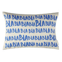 KISSENHÜLLE BLABLA - Blau, Textil (60/40cm) - Tom Tailor