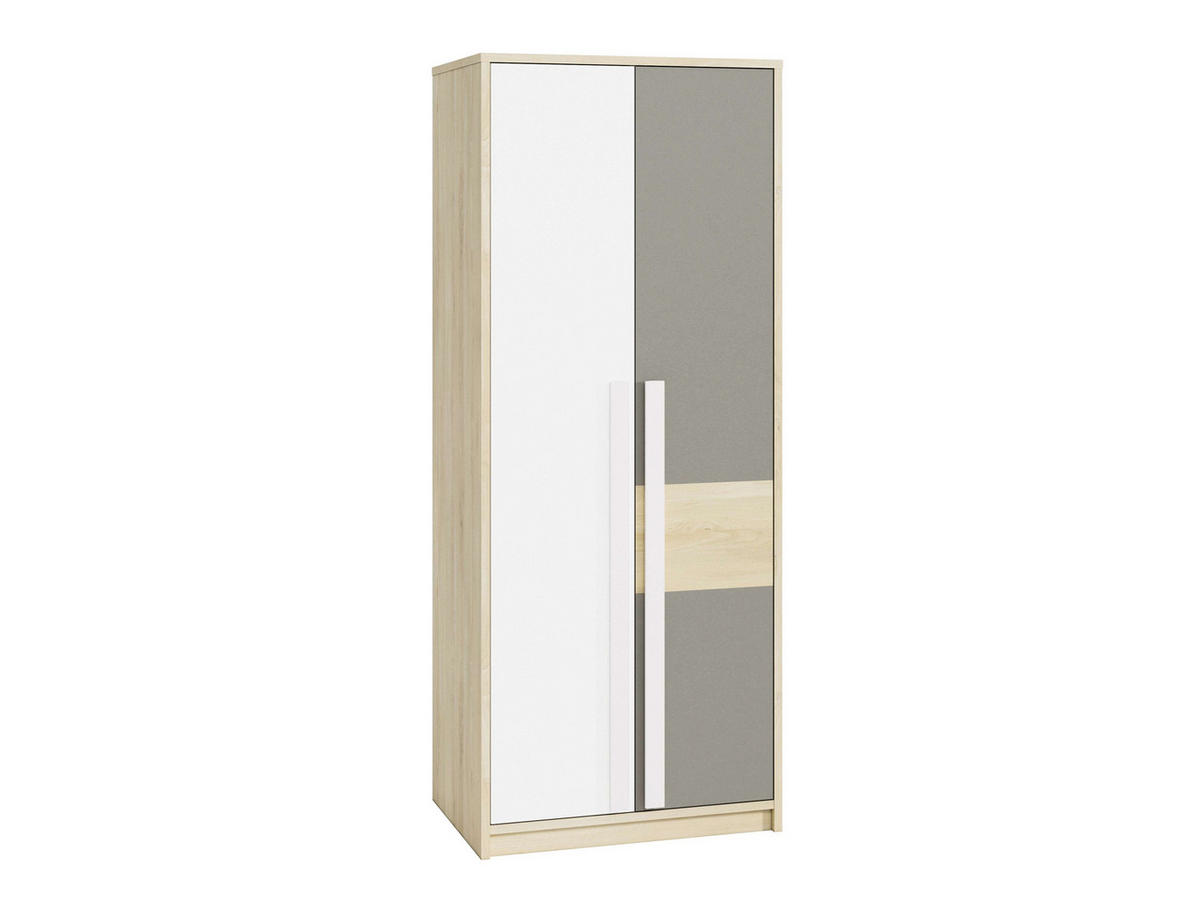 KLEIDERSCHRANK – DROP 0201 – 80 cm – Drop – Weiß - Weiß, Holzwerkstoff (80/199/55cm) - hi-markt