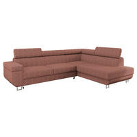 ECKSOFA Fonti Cord, Seite: Rechts - Rosa, Holz/Textil (253/188cm) - MIRJAN24