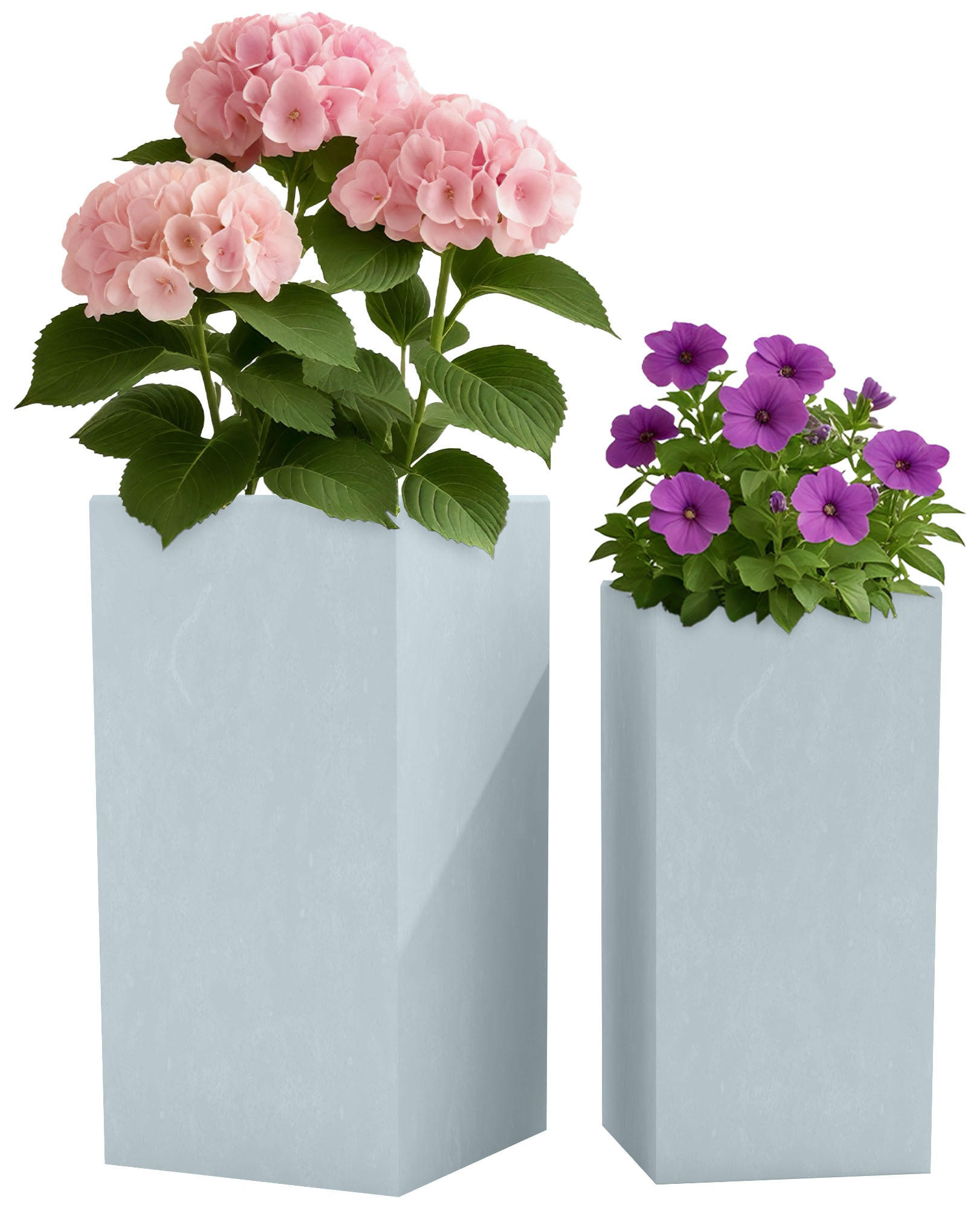 PFLANZKÜBEL 2er Set Grau - Grau, Kunststoff (80cm) - CLP