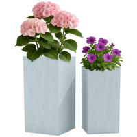 PFLANZKÜBEL 2er Set Grau - Grau, Kunststoff (80cm) - CLP