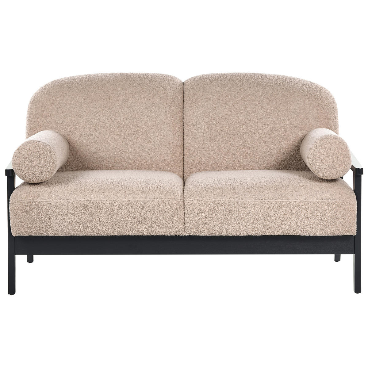 2-SITZER-SOFA Bouclé Beige Pilarne - Beige/Schwarz, Textil (153/88/84cm) - Beliani