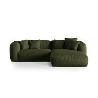 ECKSOFA modular rechts Martina aus strukturiertem Stoff grün 2 Sitzplätze - Grün, Textil (176/283cm) - Micadoni