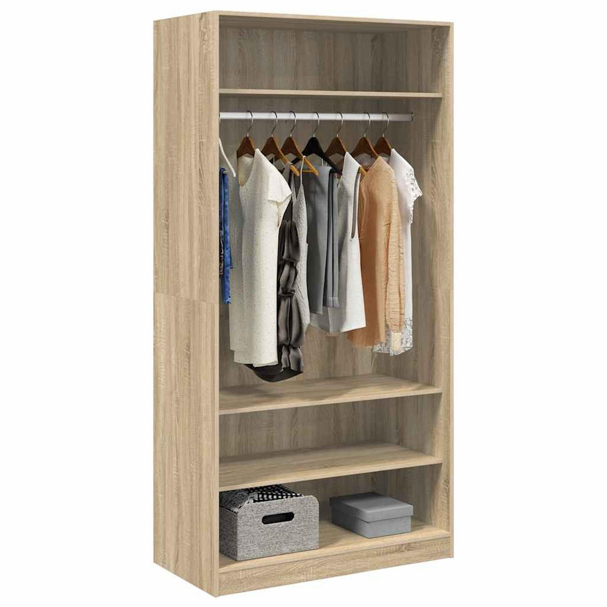 KLEIDERSCHRANK Durham 100/50/200 cm - Braun, Holzwerkstoff (100/200/50cm) - Nettlife