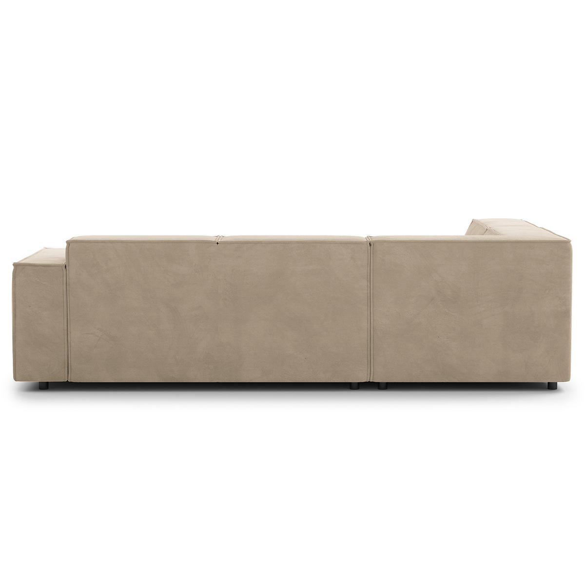 ECKSOFA mit Ottomane - Beige/Schwarz, Kunststoff/Textil (260/234cm) - home24