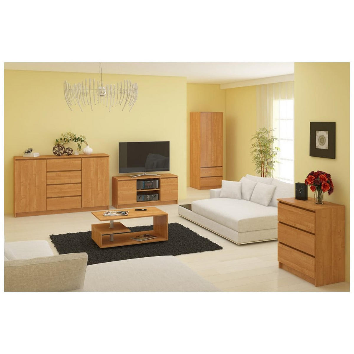 KLEIDERSCHRANK Erlefarben 180/90/51 - Erlefarben, Holzwerkstoff (90/180/51cm) - RAUMHIRSCH FURNITURE