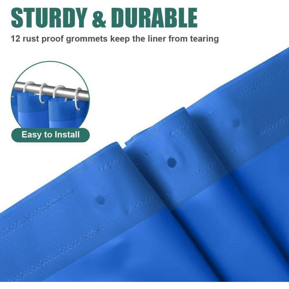 DUSCHVORHANG 180 x 180 cm Navy blau - Blau, Kunststoff (180/1cm)