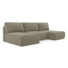 WOHNLANDSCHAFT Strukturstoff Stoff Beige - Beige/Schwarz, Kunststoff/Textil (304/79/149cm) - Makamii