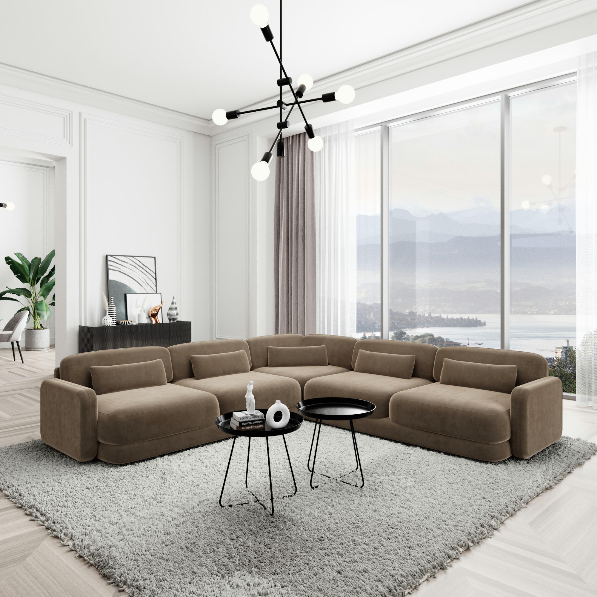 Thumbnail - Sofa Dreams Ecksofa, Braun, Textil, L-Form, 229x229 cm, Wohnzimmer, Sofas & Couches, Wohnlandschaften, Ecksofas