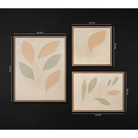 GEMÄLDE Zarter Garten Schattenfugenrahmen Eichefarben 3-teilig - Eichefarben, Holz (80/80cm) - YS-art gallery