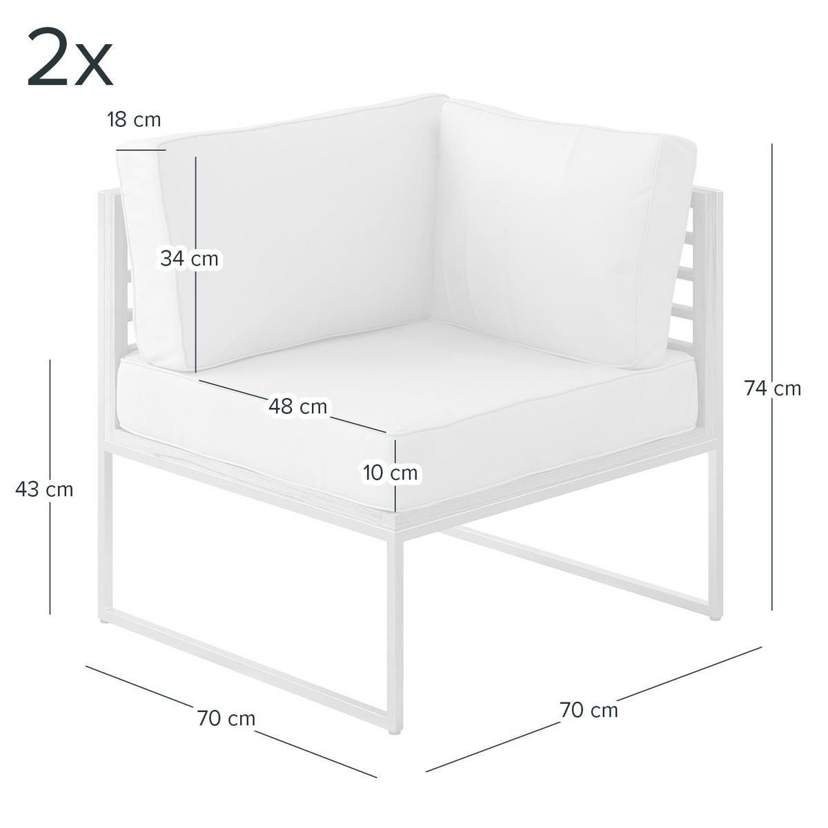 LOUNGEGRUPPE - 6-teilig - Webstoff / Teak massiv - Anthrazit, Holz/Textil - home24