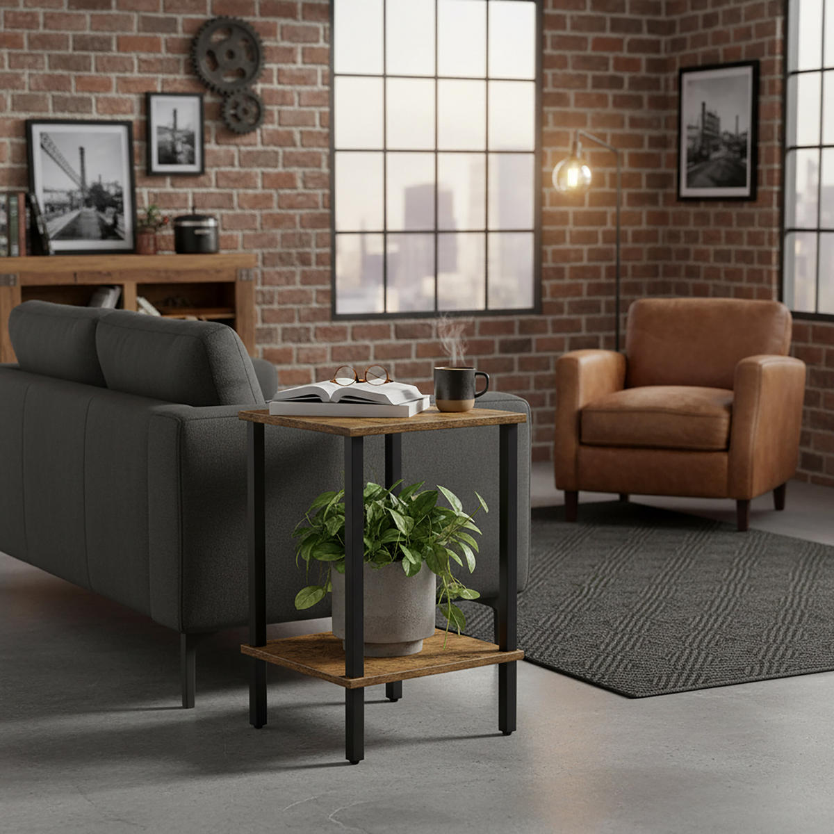 BEISTELLTISCH - Multicolor, Holzwerkstoff/Metall (30/38/55cm) - Relaxdays