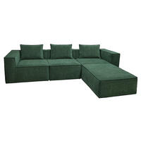SOFA-GARNITUR Grün - Grün, Textil (270/63/190cm) - MCW