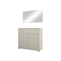 GARDEROBEN-SET Gesita VI - Kaschmir/Silberfarben, Holzwerkstoff/Kunststoff (100/93/40cm) - MIRJAN24