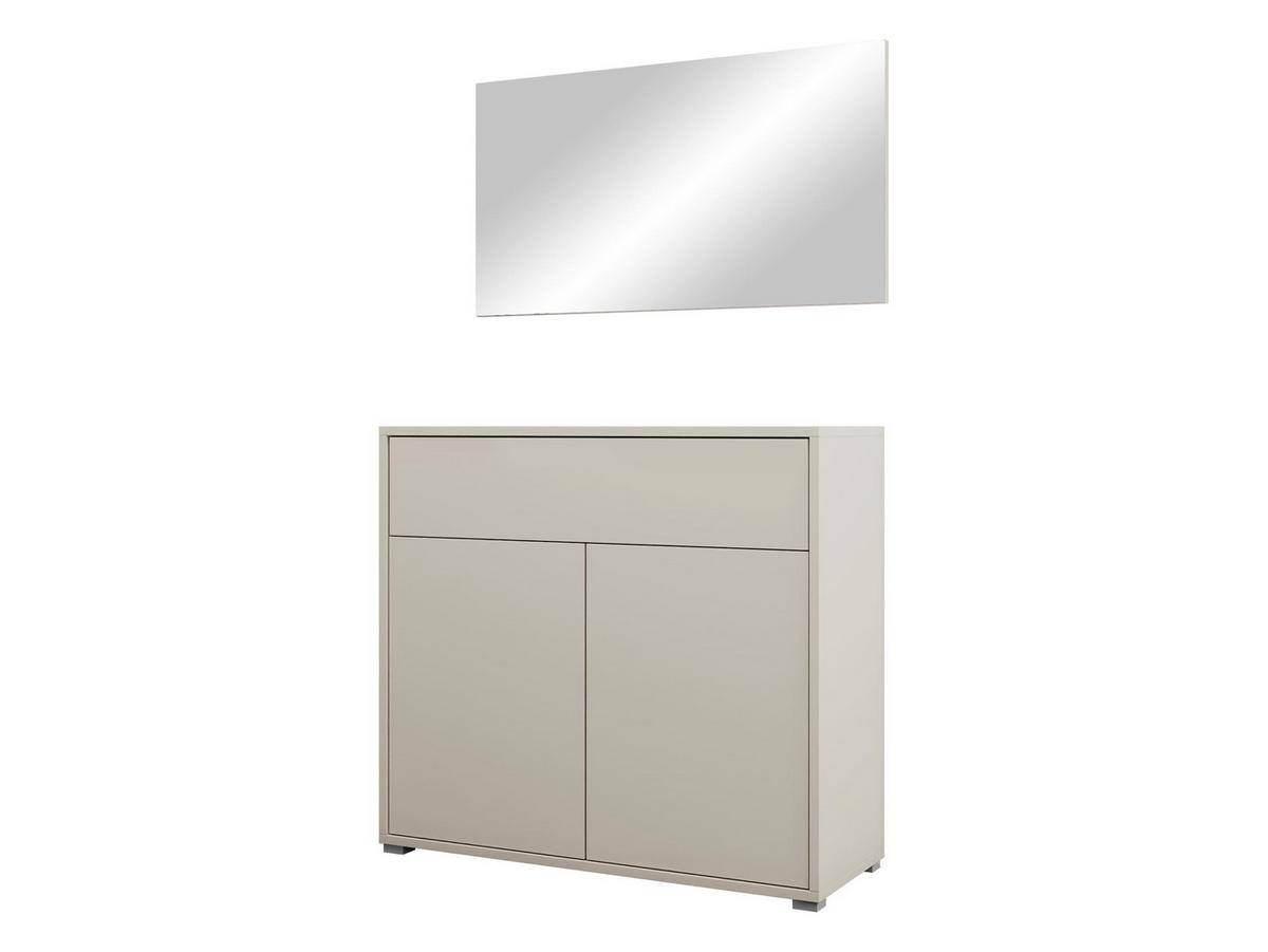 GARDEROBEN-SET Gesita VI - Kaschmir/Silberfarben, Holzwerkstoff/Kunststoff (100/93/40cm) - MIRJAN24