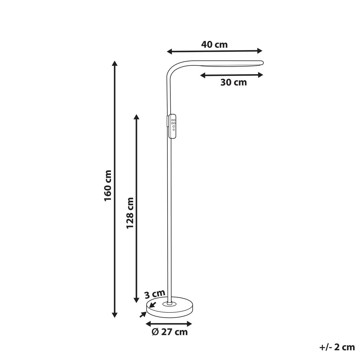 STEHLAMPE Aries 27/40/160 cm - Weiß, Kunststoff (27/27/160cm) - Beliani
