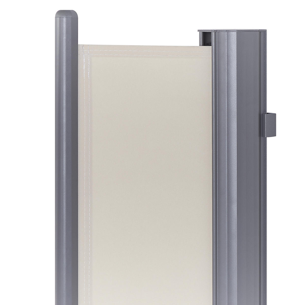 SEITENMARKISE beige ausziehbar 160/300 cm Dorio - Beige/Silberfarben, Kunststoff (305/160/9cm) - Beliani